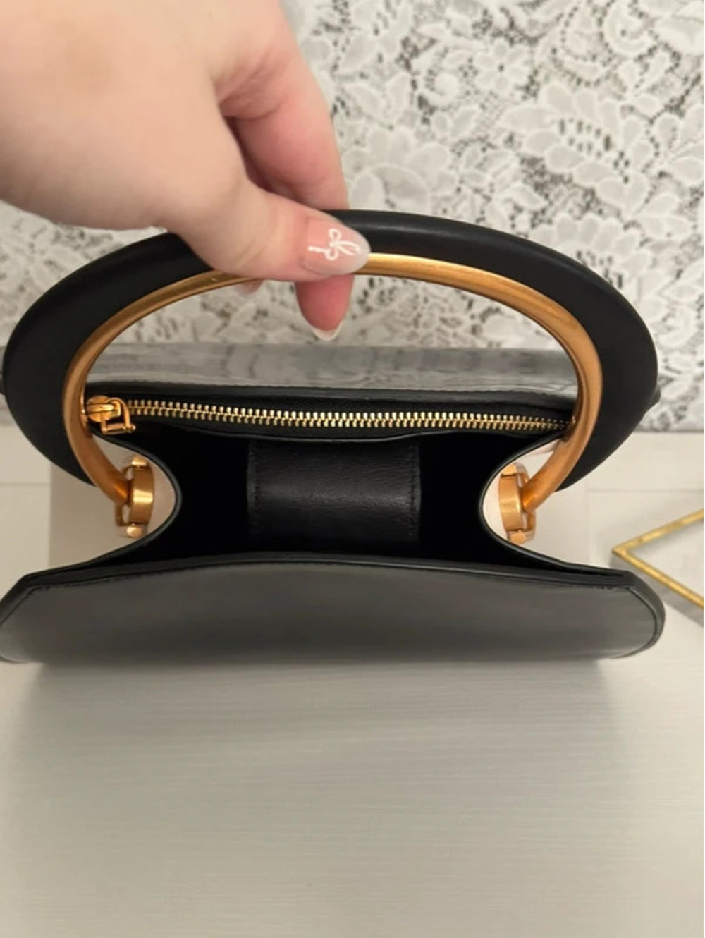 Kate Spade Expo Colorblocked Top Handle Satchel KC937 Black Ivory Leather - Picture 8 of 11